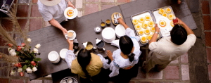 people serving food